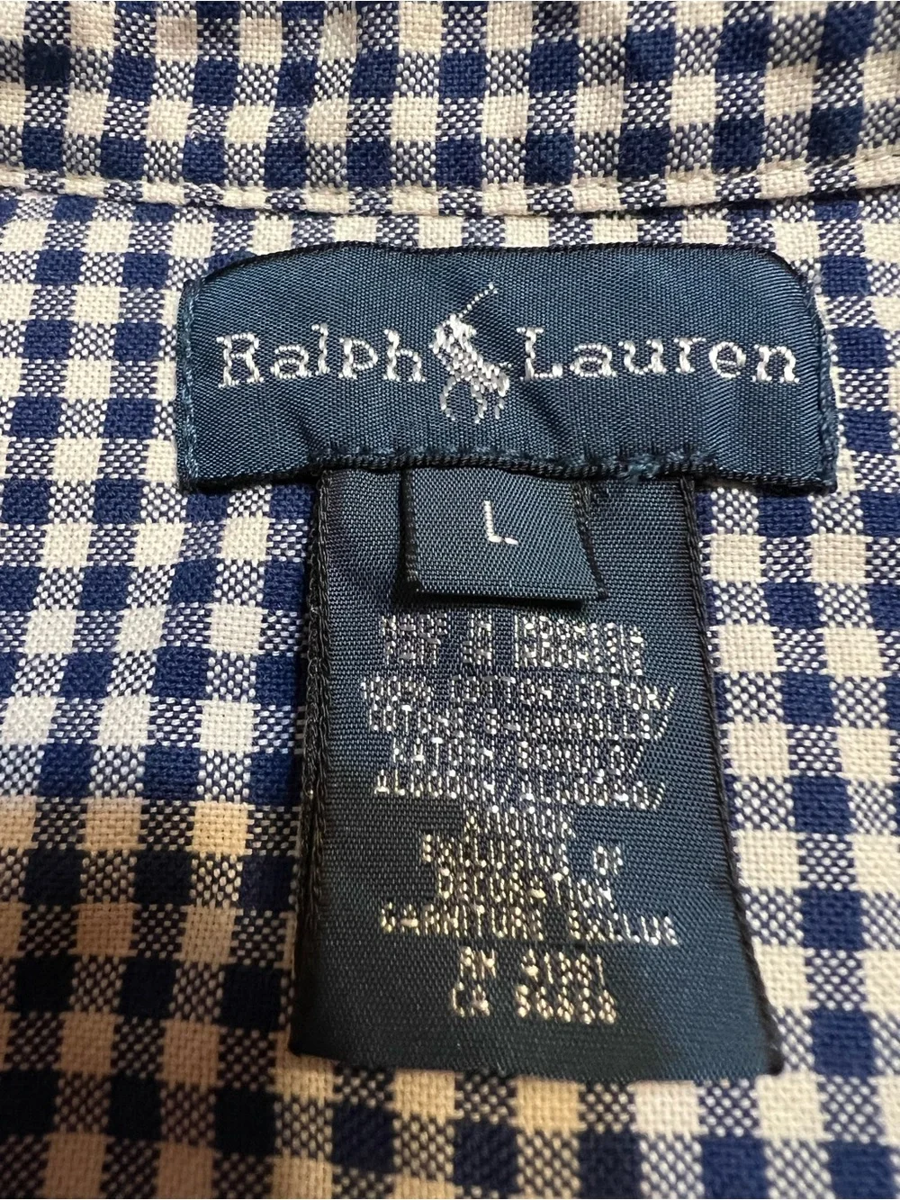 Polo by Ralph Lauren Navy & White Gingham Button-Down Shirt